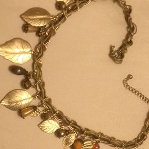 20 IN. LOBSTER CLASP  LEAF GOLD.  BROWN,GOLD,